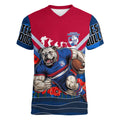 Personalised Western Bulldogs ANZAC Women V-Neck T-Shirt Military Remembrance Australian Football Mascot Camouflage