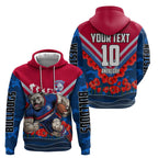 Personalised Western Bulldogs ANZAC Zip Hoodie Military Remembrance Australian Football Mascot Camouflage