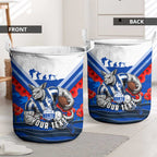 Personalised North Melbourne Kangaroos ANZAC Laundry Basket Military Remembrance Australian Football Mascot Camouflage