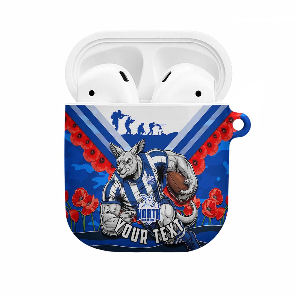 Personalised North Melbourne Kangaroos ANZAC AirPods Case Military Remembrance Australian Football Mascot Camouflage