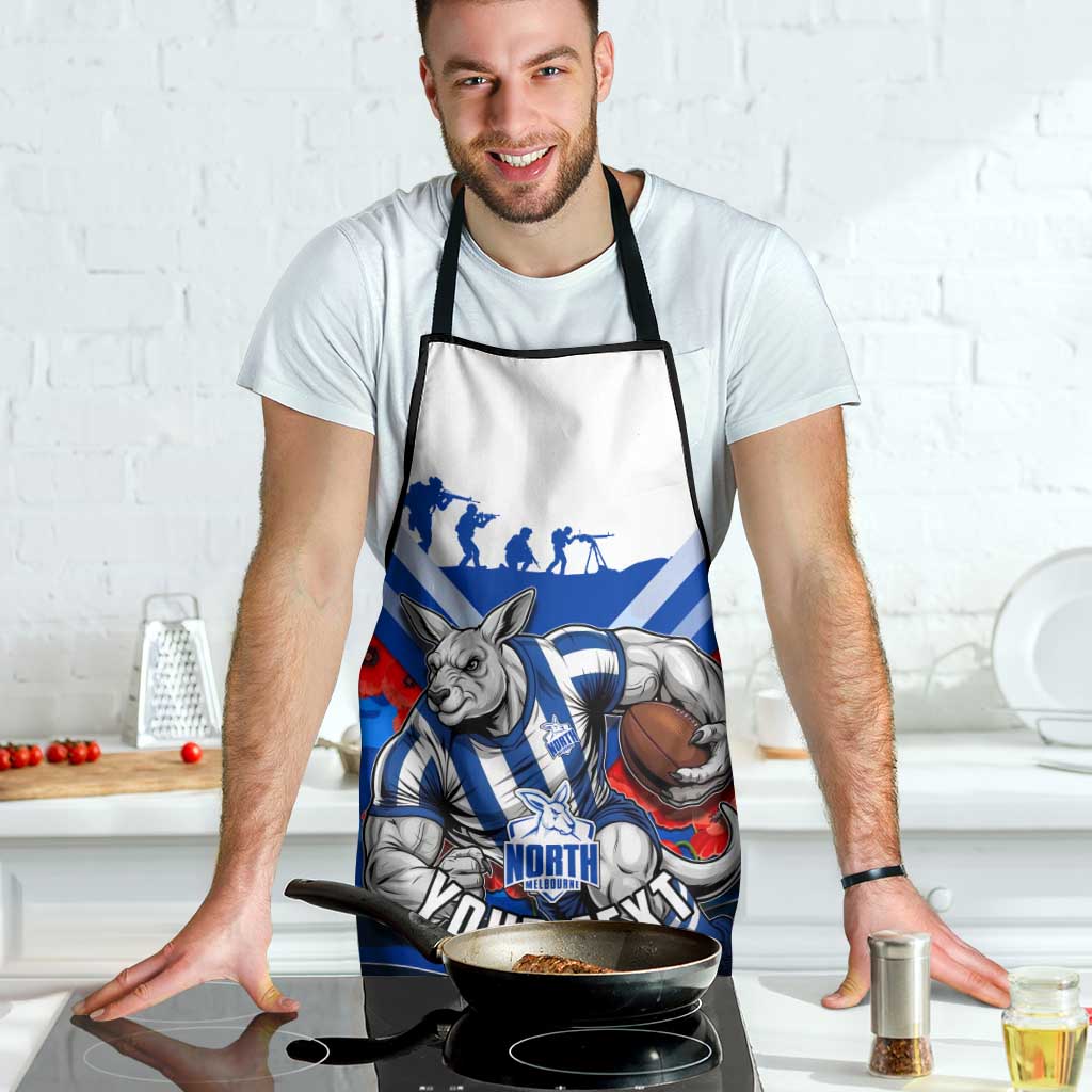 Personalised North Melbourne Kangaroos ANZAC Apron Military Remembrance Australian Football Mascot Camouflage