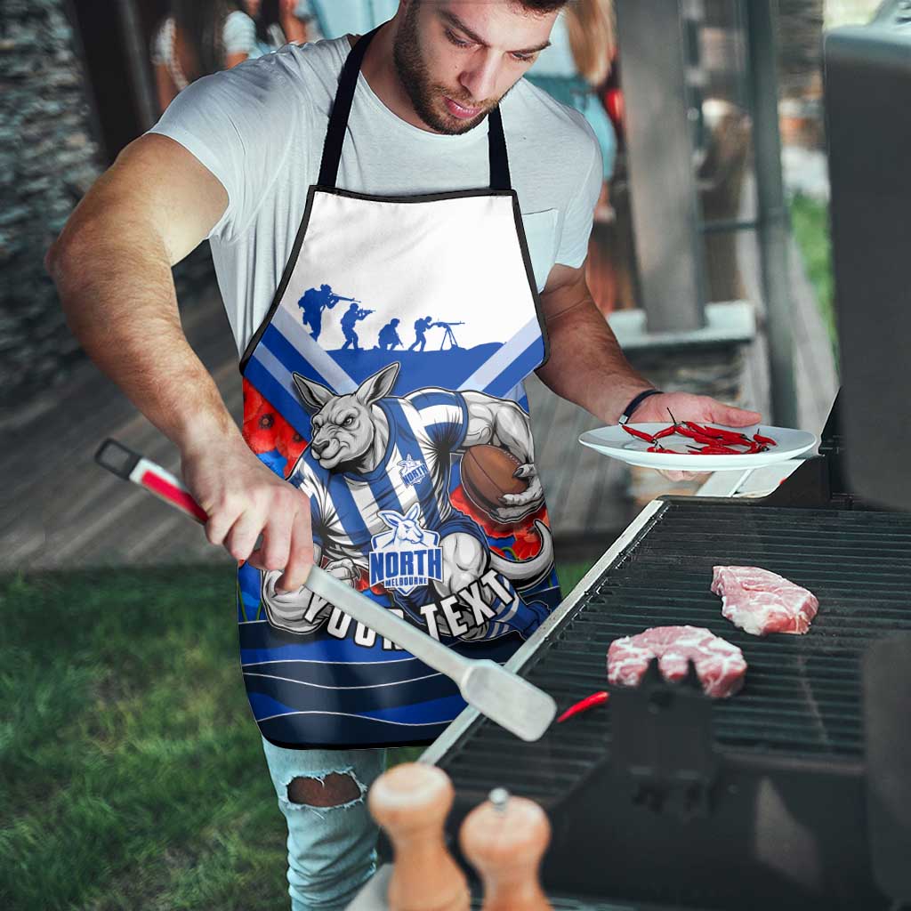 Personalised North Melbourne Kangaroos ANZAC Apron Military Remembrance Australian Football Mascot Camouflage