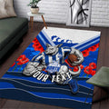 Personalised North Melbourne Kangaroos ANZAC Area Rug Military Remembrance Australian Football Mascot Camouflage