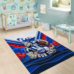 Personalised North Melbourne Kangaroos ANZAC Area Rug Military Remembrance Australian Football Mascot Camouflage