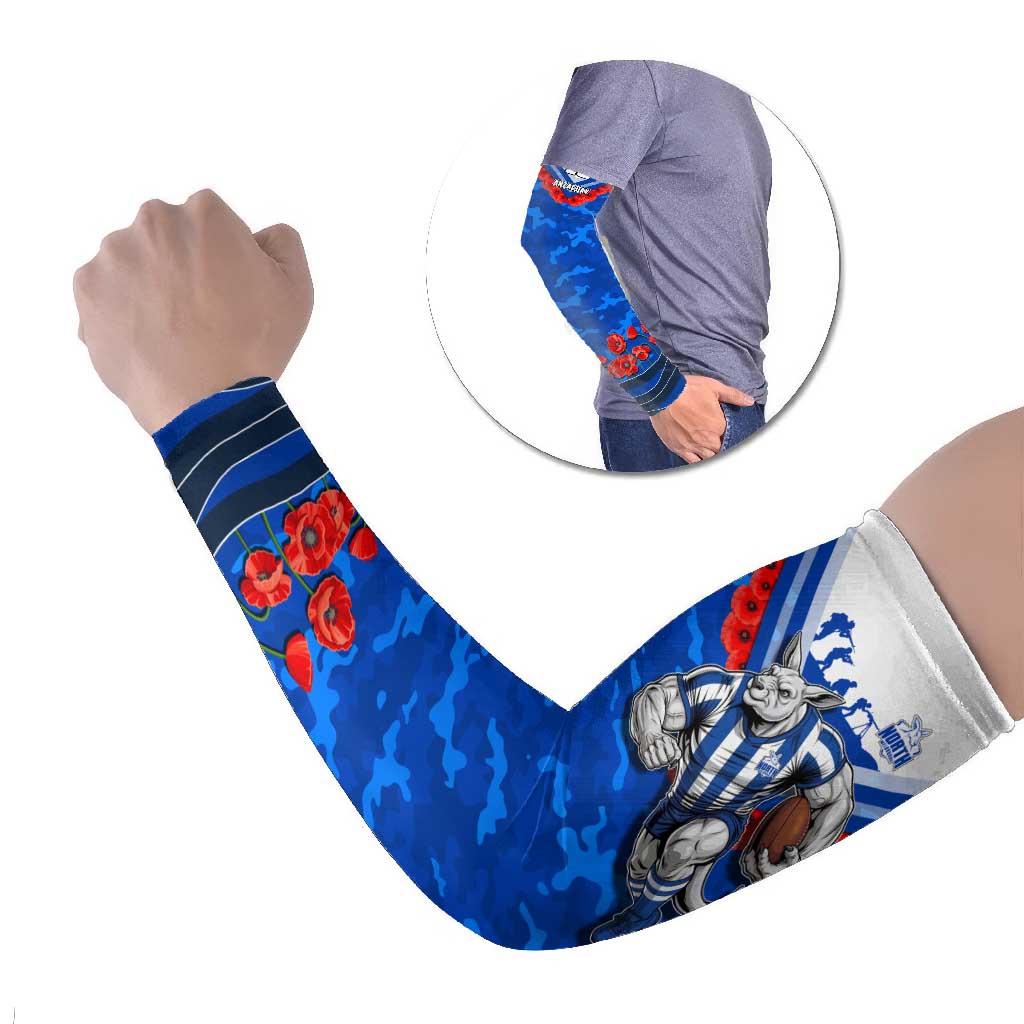 Personalised North Melbourne Kangaroos ANZAC Arm Sleeves Military Remembrance Australian Football Mascot Camouflage