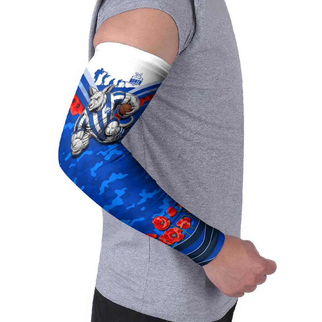 Personalised North Melbourne Kangaroos ANZAC Arm Sleeves Military Remembrance Australian Football Mascot Camouflage