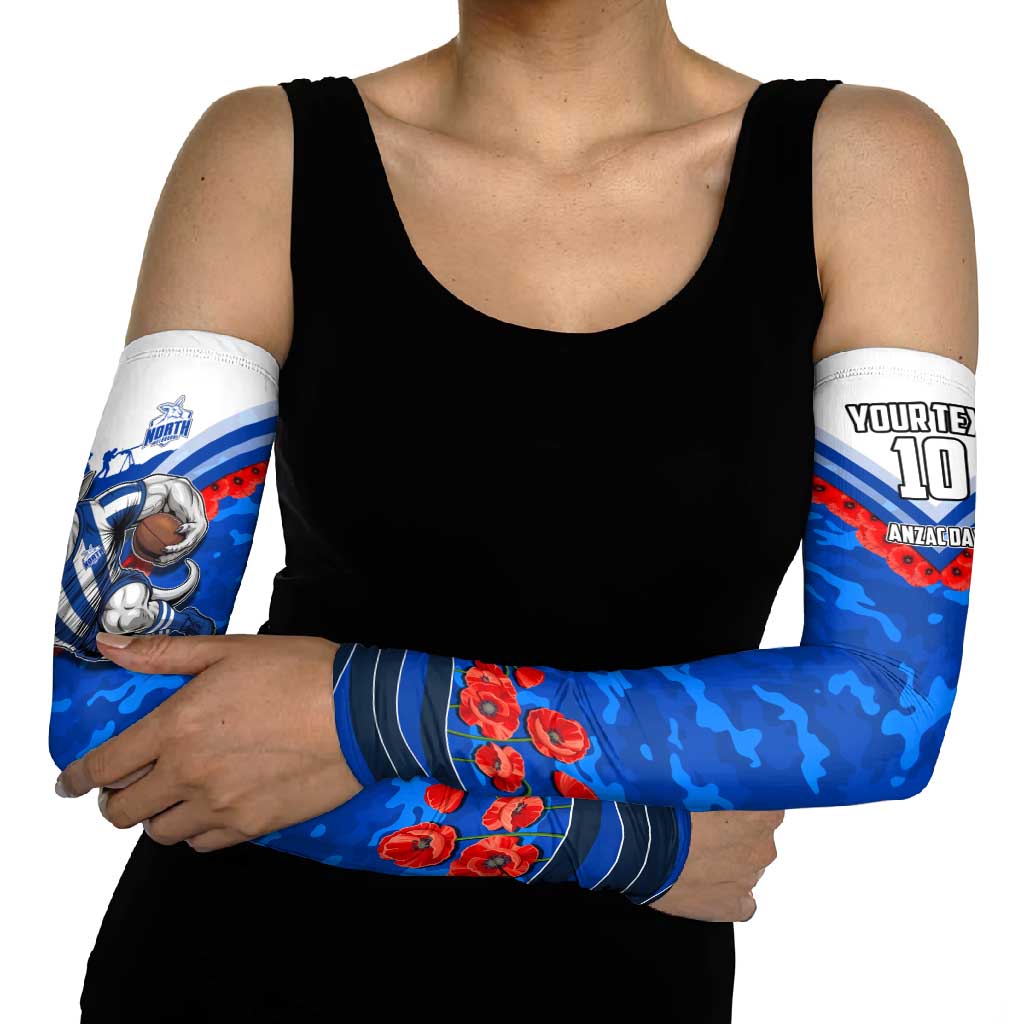 Personalised North Melbourne Kangaroos ANZAC Arm Sleeves Military Remembrance Australian Football Mascot Camouflage