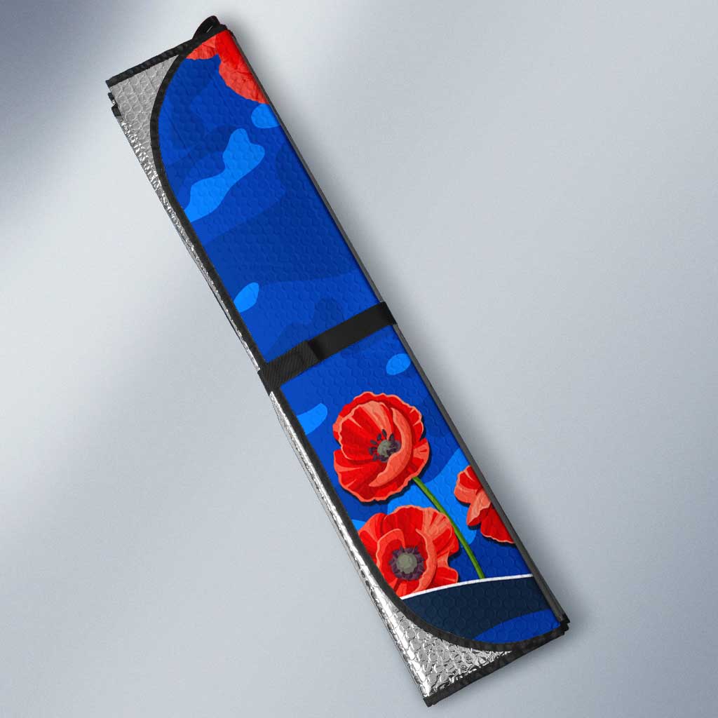 Personalised North Melbourne Kangaroos ANZAC Auto Sun Shade Military Remembrance Australian Football Mascot Camouflage