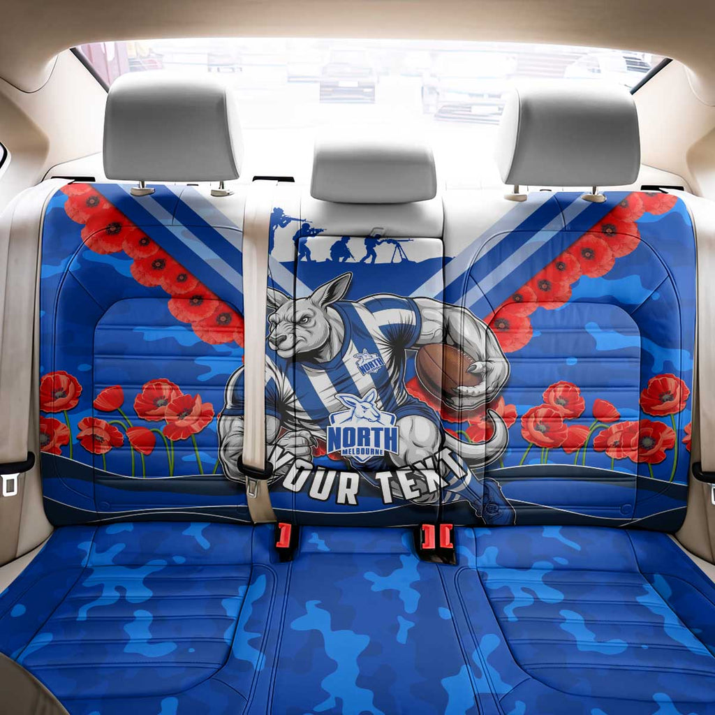 Personalised North Melbourne Kangaroos ANZAC Back Car Seat Cover Military Remembrance Australian Football Mascot Camouflage