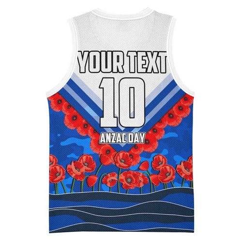 Personalised North Melbourne Kangaroos ANZAC Basketball Jersey Military Remembrance Australian Football Mascot Camouflage