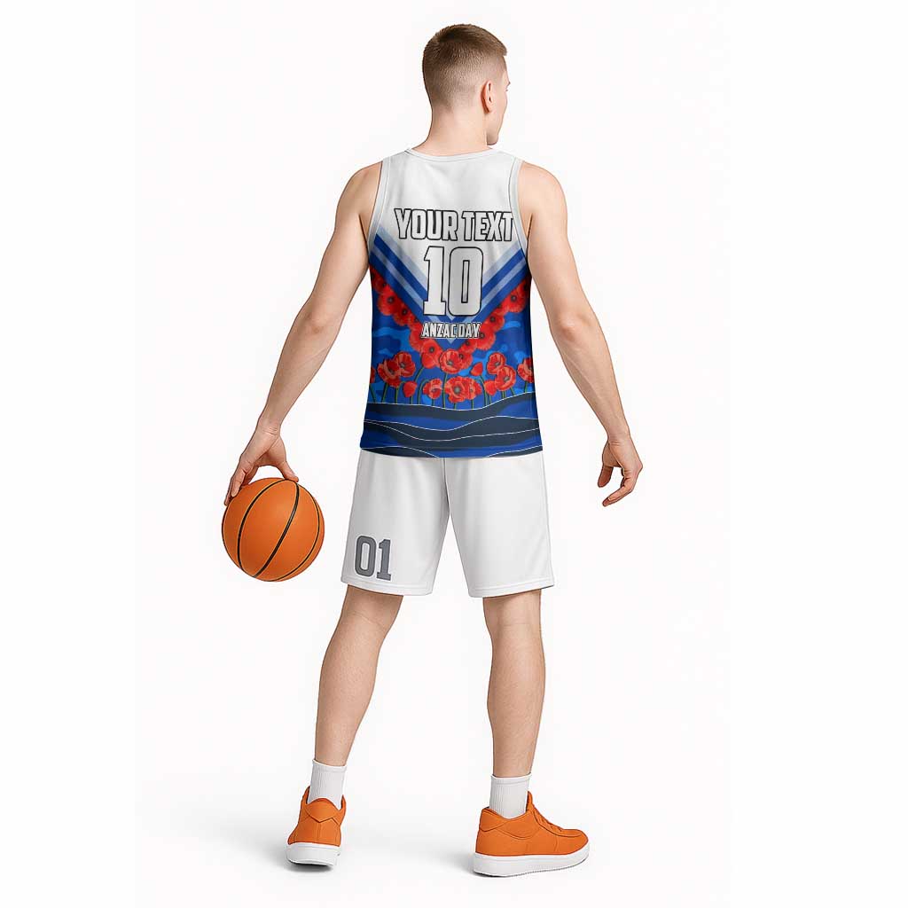 Personalised North Melbourne Kangaroos ANZAC Basketball Jersey Military Remembrance Australian Football Mascot Camouflage