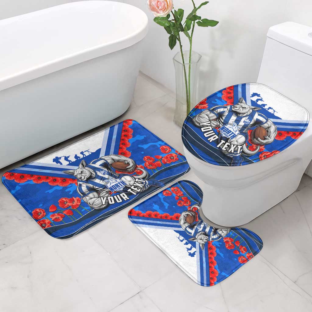 Personalised North Melbourne Kangaroos ANZAC Bathroom Set Military Remembrance Australian Football Mascot Camouflage