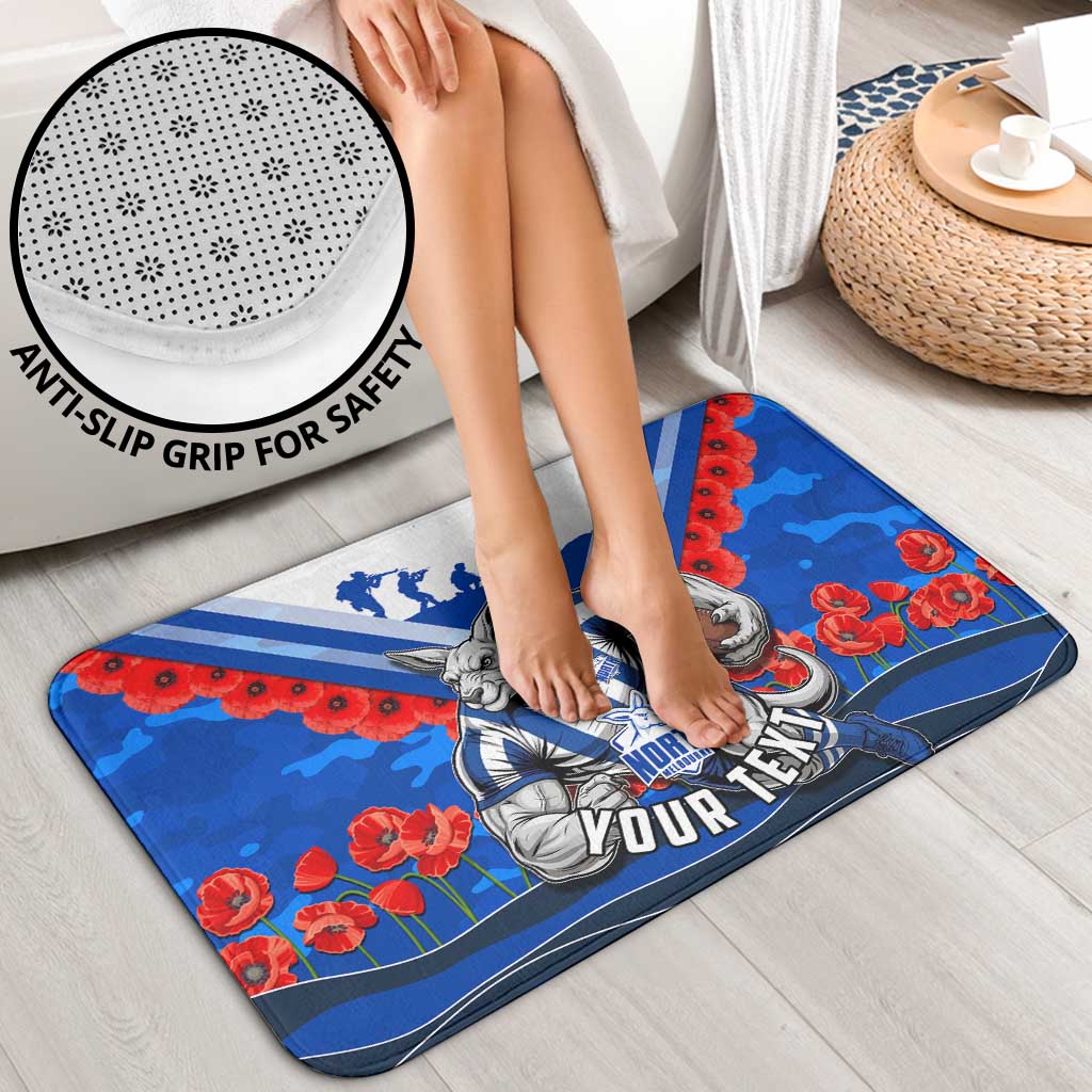 Personalised North Melbourne Kangaroos ANZAC Bathroom Set Military Remembrance Australian Football Mascot Camouflage