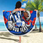 Personalised North Melbourne Kangaroos ANZAC Beach Blanket Military Remembrance Australian Football Mascot Camouflage