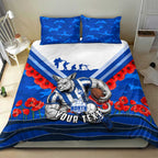 Personalised North Melbourne Kangaroos ANZAC Bedding Set Military Remembrance Australian Football Mascot Camouflage