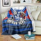 Personalised North Melbourne Kangaroos ANZAC Blanket Military Remembrance Australian Football Mascot Camouflage