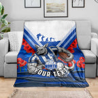 Personalised North Melbourne Kangaroos ANZAC Blanket Military Remembrance Australian Football Mascot Camouflage