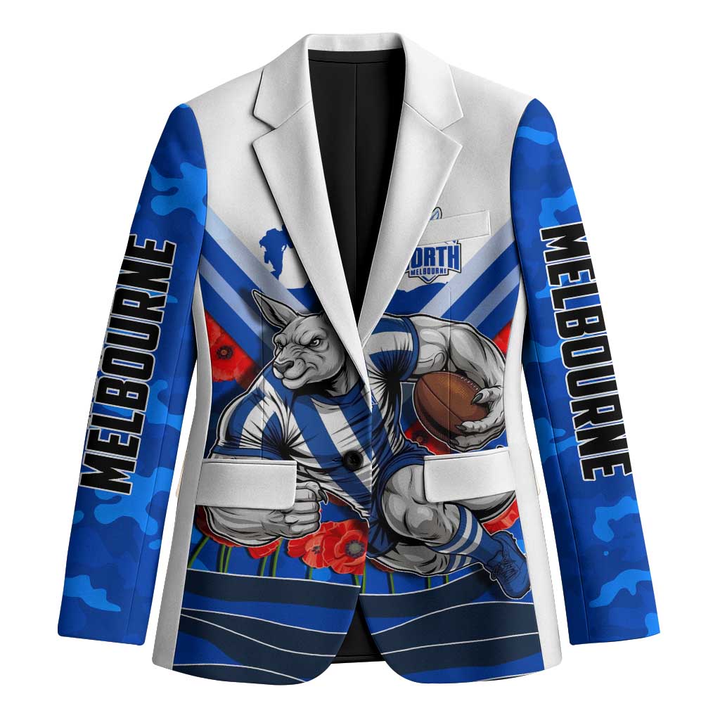 Personalised North Melbourne Kangaroos ANZAC Blazer Military Remembrance Australian Football Mascot Camouflage