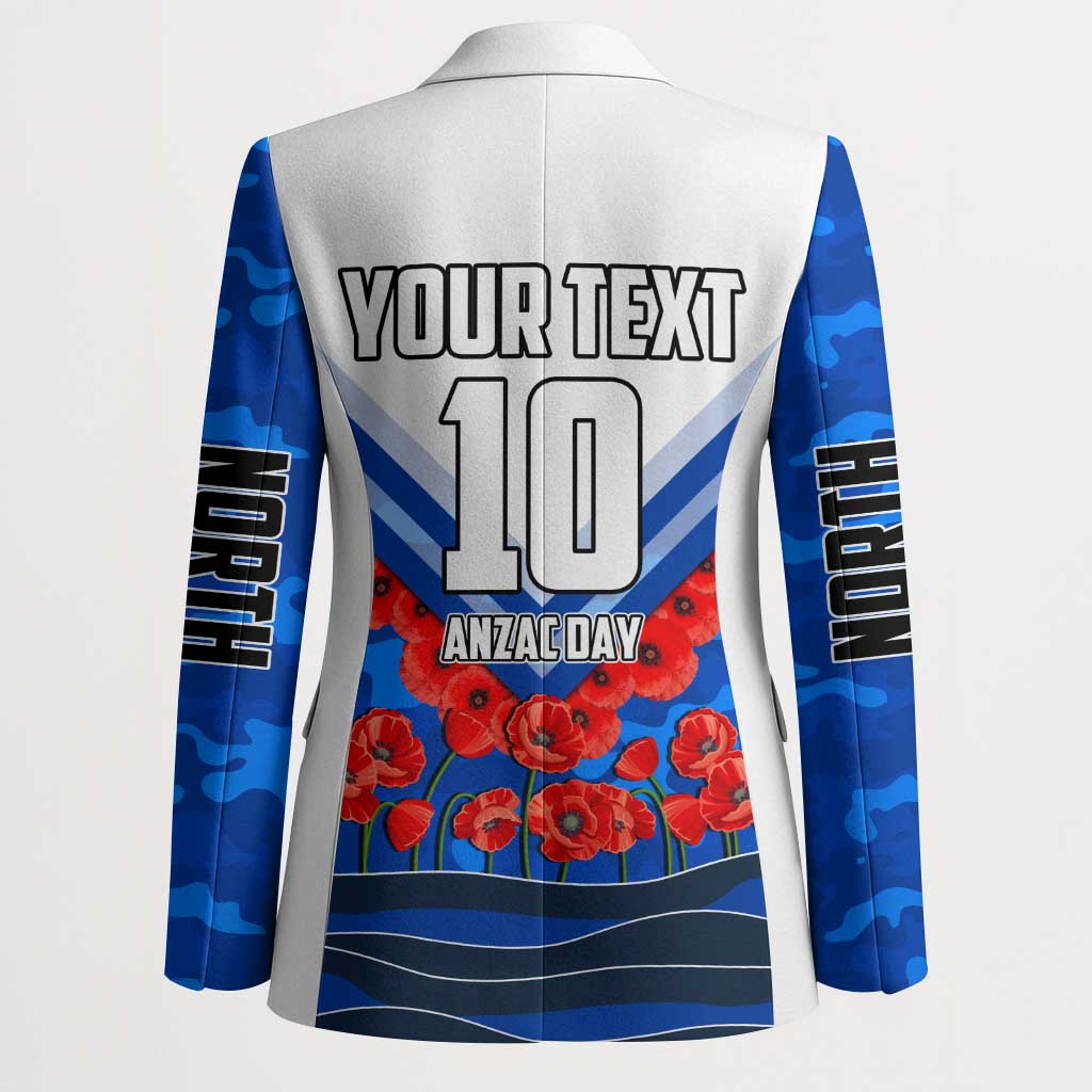 Personalised North Melbourne Kangaroos ANZAC Blazer Military Remembrance Australian Football Mascot Camouflage