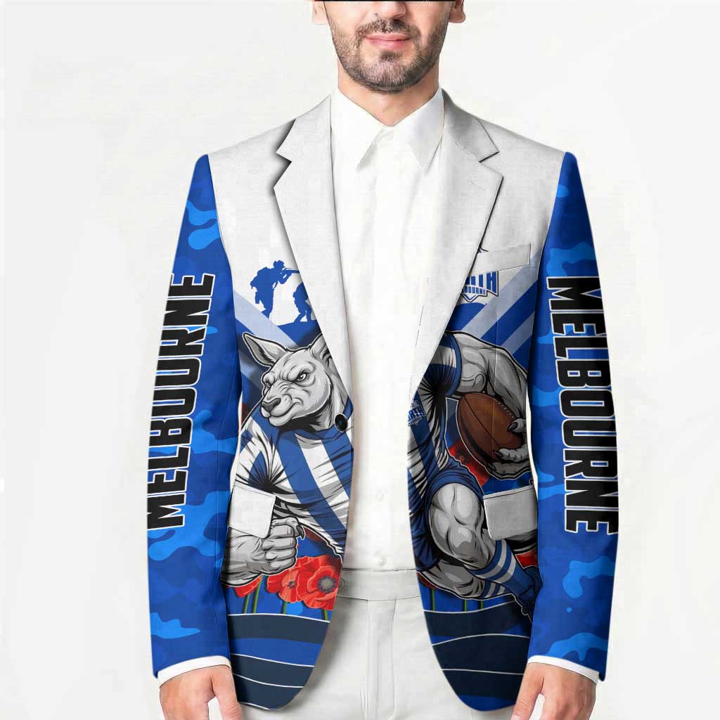 Personalised North Melbourne Kangaroos ANZAC Blazer Military Remembrance Australian Football Mascot Camouflage