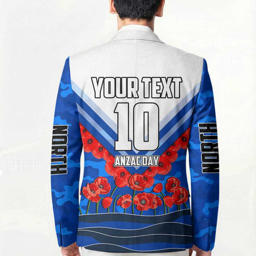 Personalised North Melbourne Kangaroos ANZAC Blazer Military Remembrance Australian Football Mascot Camouflage