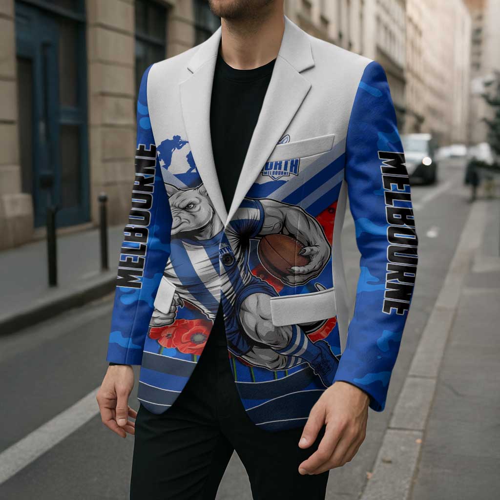 Personalised North Melbourne Kangaroos ANZAC Blazer Military Remembrance Australian Football Mascot Camouflage
