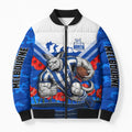 Personalised North Melbourne Kangaroos ANZAC Bomber Puffer Jacket Military Remembrance Australian Football Mascot Camouflage