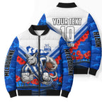 Personalised North Melbourne Kangaroos ANZAC Bomber Puffer Jacket Military Remembrance Australian Football Mascot Camouflage