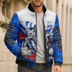 Personalised North Melbourne Kangaroos ANZAC Bomber Puffer Jacket Military Remembrance Australian Football Mascot Camouflage