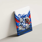 Personalised North Melbourne Kangaroos ANZAC Canvas Wall Art Military Remembrance Australian Football Mascot Camouflage