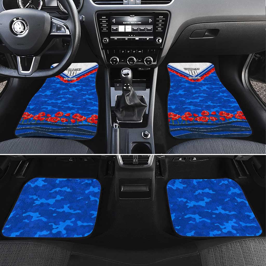 Personalised North Melbourne Kangaroos ANZAC Car Mats Military Remembrance Australian Football Mascot Camouflage