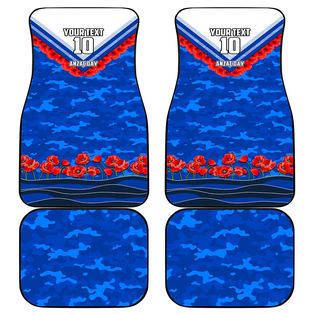 Personalised North Melbourne Kangaroos ANZAC Car Mats Military Remembrance Australian Football Mascot Camouflage