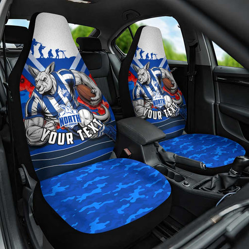 Personalised North Melbourne Kangaroos ANZAC Car Seat Cover Military Remembrance Australian Football Mascot Camouflage