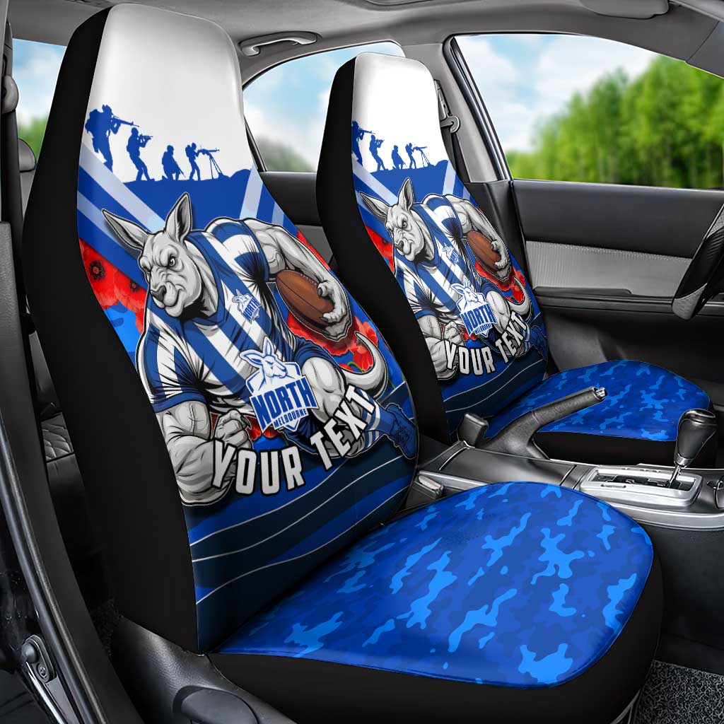 Personalised North Melbourne Kangaroos ANZAC Car Seat Cover Military Remembrance Australian Football Mascot Camouflage