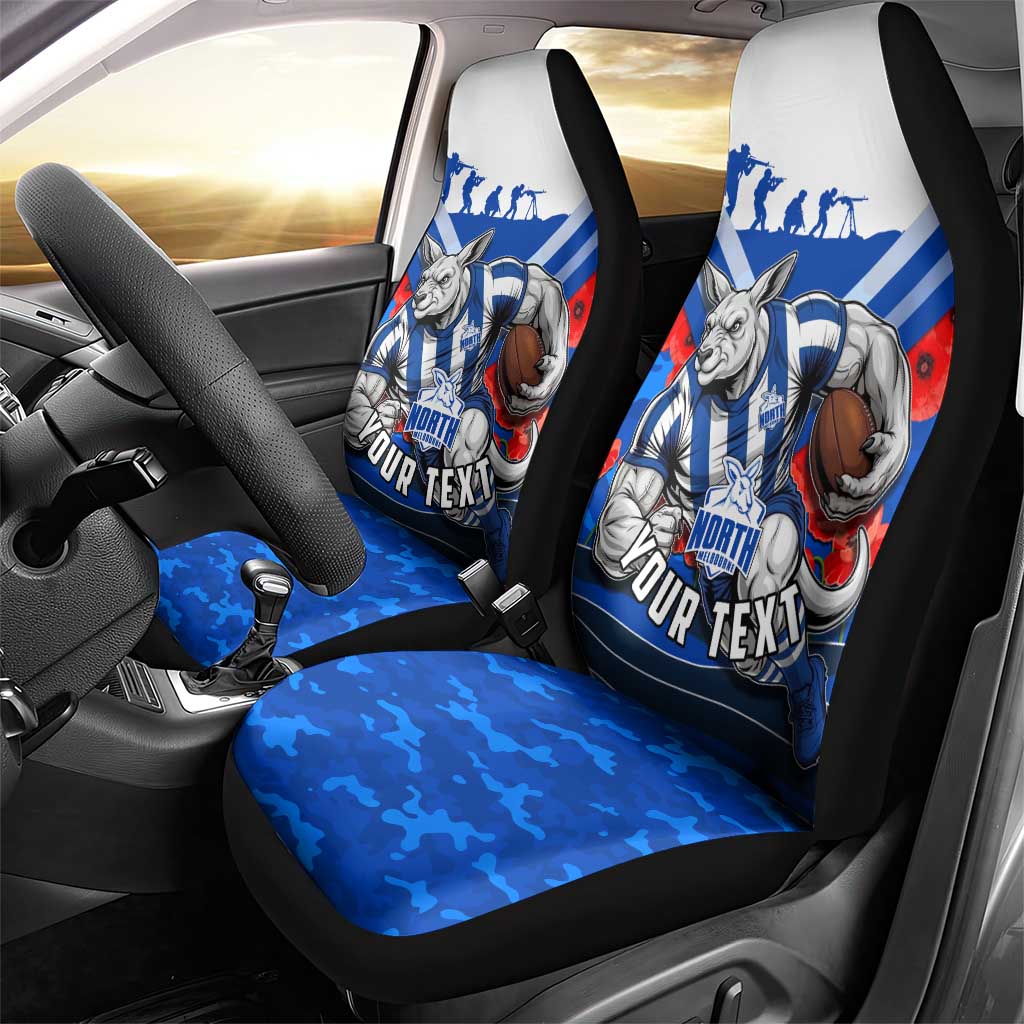 Personalised North Melbourne Kangaroos ANZAC Car Seat Cover Military Remembrance Australian Football Mascot Camouflage