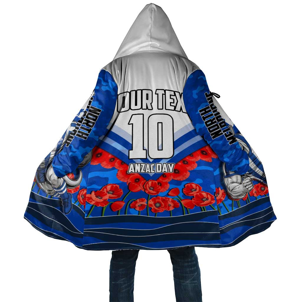 Personalised North Melbourne Kangaroos ANZAC Cloak Military Remembrance Australian Football Mascot Camouflage