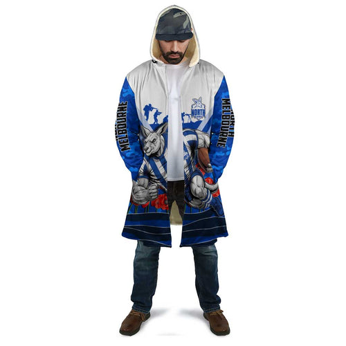 Personalised North Melbourne Kangaroos ANZAC Cloak Military Remembrance Australian Football Mascot Camouflage