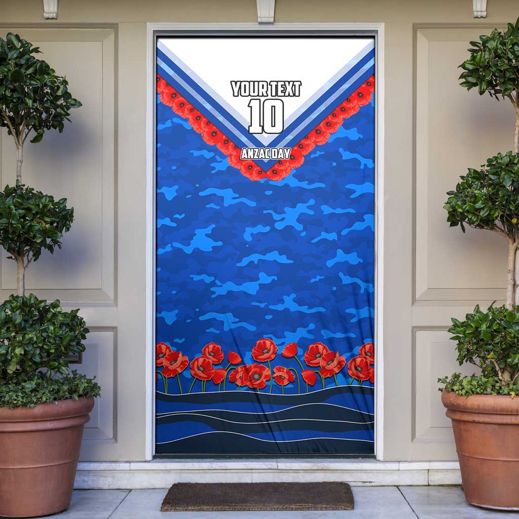 Personalised North Melbourne Kangaroos ANZAC Door Cover Military Remembrance Australian Football Mascot Camouflage