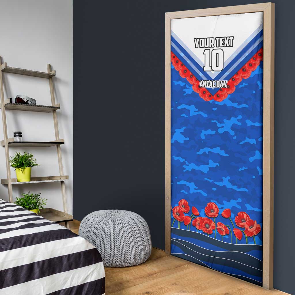 Personalised North Melbourne Kangaroos ANZAC Door Cover Military Remembrance Australian Football Mascot Camouflage