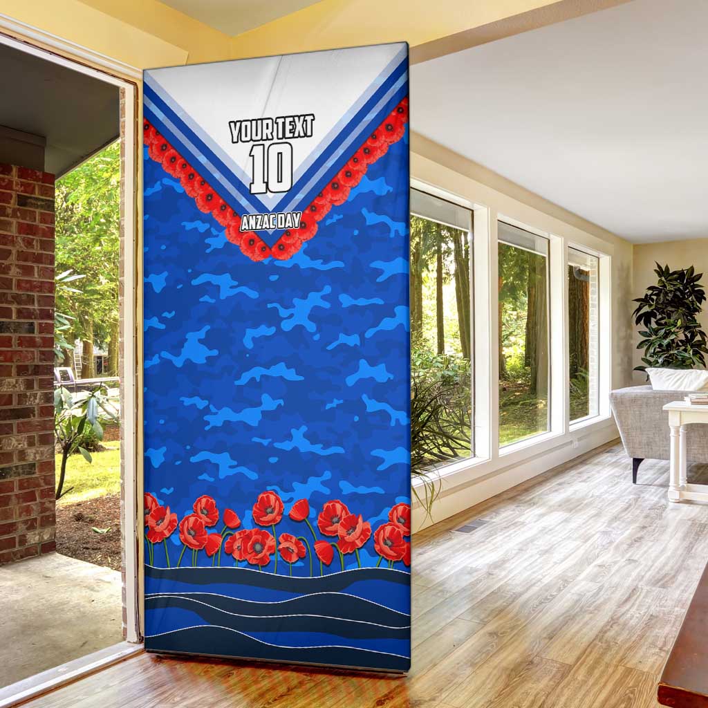 Personalised North Melbourne Kangaroos ANZAC Door Cover Military Remembrance Australian Football Mascot Camouflage