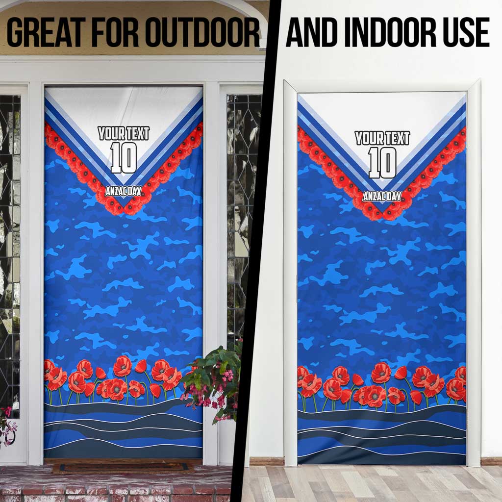 Personalised North Melbourne Kangaroos ANZAC Door Cover Military Remembrance Australian Football Mascot Camouflage