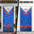 Personalised North Melbourne Kangaroos ANZAC Door Cover Military Remembrance Australian Football Mascot Camouflage