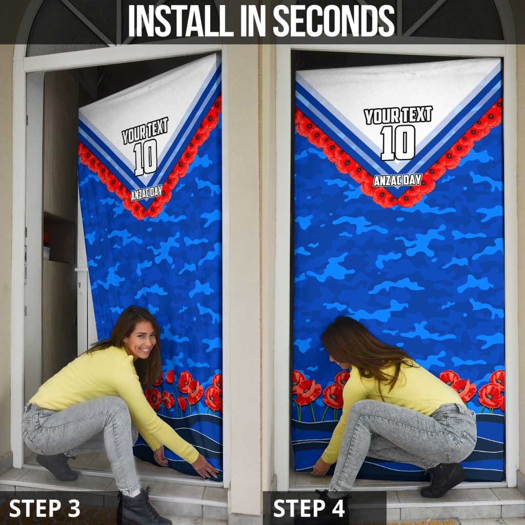 Personalised North Melbourne Kangaroos ANZAC Door Cover Military Remembrance Australian Football Mascot Camouflage