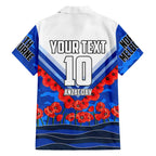Personalised North Melbourne Kangaroos ANZAC Family Matching Mermaid Dress and Hawaiian Shirt Military Remembrance Australian Football Mascot Camouflage