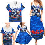 Personalised North Melbourne Kangaroos ANZAC Family Matching Summer Maxi Dress and Hawaiian Shirt Military Remembrance Australian Football Mascot Camouflage