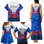 Personalised North Melbourne Kangaroos ANZAC Family Matching Tank Maxi Dress and Hawaiian Shirt Military Remembrance Australian Football Mascot Camouflage