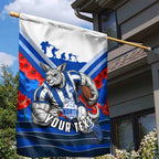 Personalised North Melbourne Kangaroos ANZAC Garden Flag Military Remembrance Australian Football Mascot Camouflage