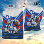 Personalised North Melbourne Kangaroos ANZAC Garden Flag Military Remembrance Australian Football Mascot Camouflage