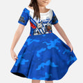Personalised North Melbourne Kangaroos ANZAC Kid Short Sleeve Dress Military Remembrance Australian Football Mascot Camouflage