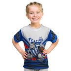 Personalised North Melbourne Kangaroos ANZAC Kid T Shirt Military Remembrance Australian Football Mascot Camouflage